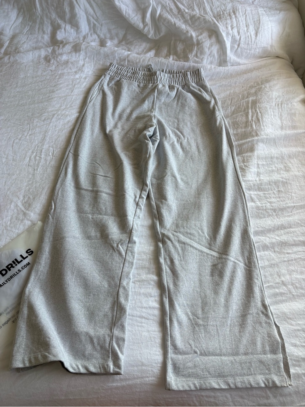 Daily Drills Light Gray Wide-Leg Lounge Pants